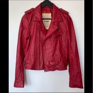Gorgeous Red Genuine Leather Jacket